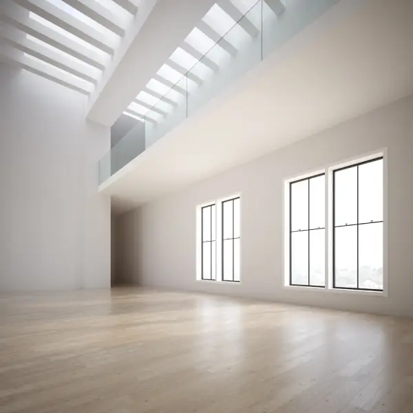 New hardwood‑style flooring installed in an open concept living area