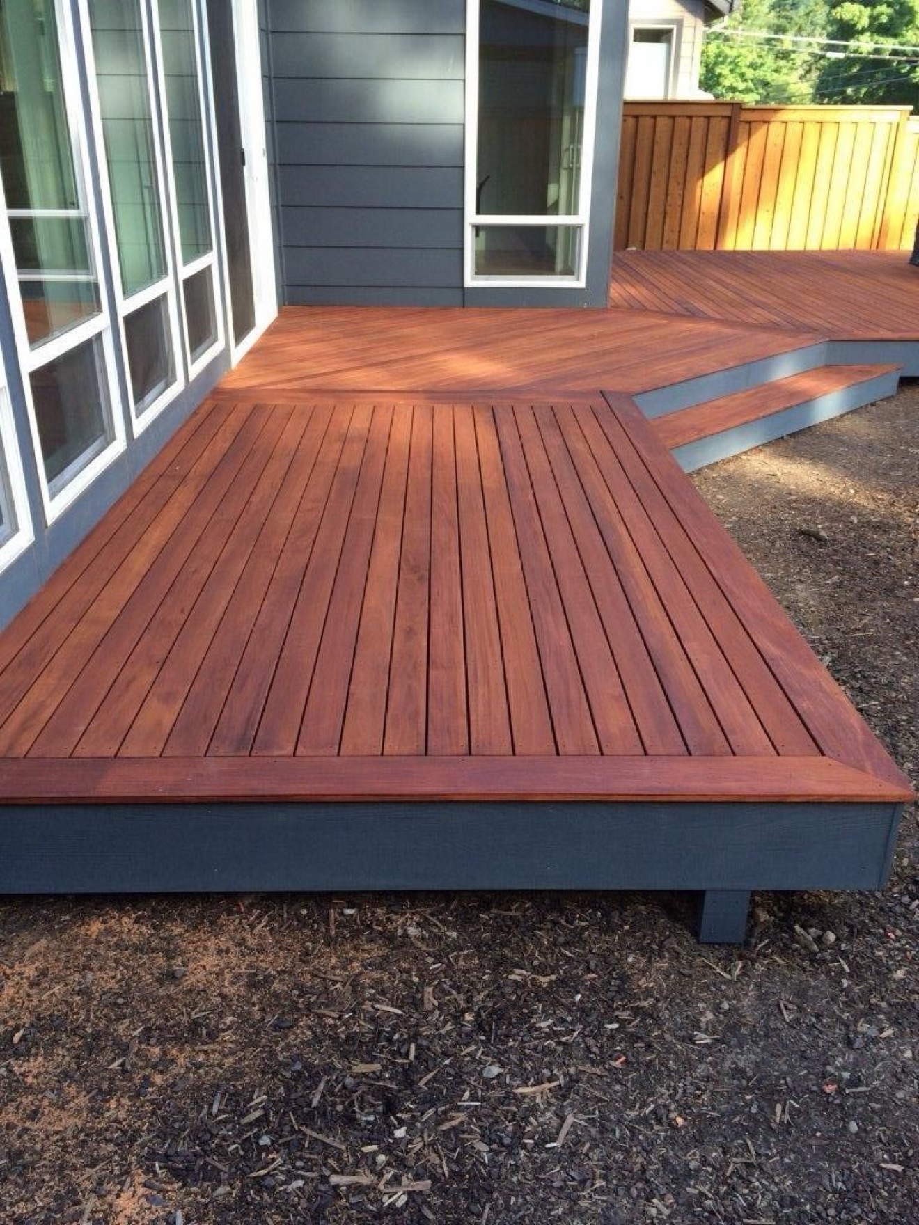 Diagonal-laid ipe deck — Rouge Home Development Inc., GTA