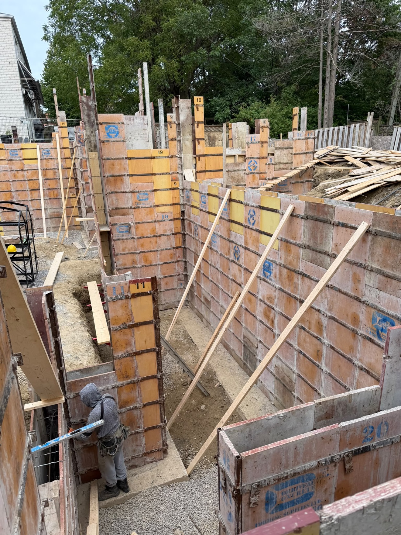 Foundation formwork in progress on a residential build — Rouge Home Development Inc., GTA