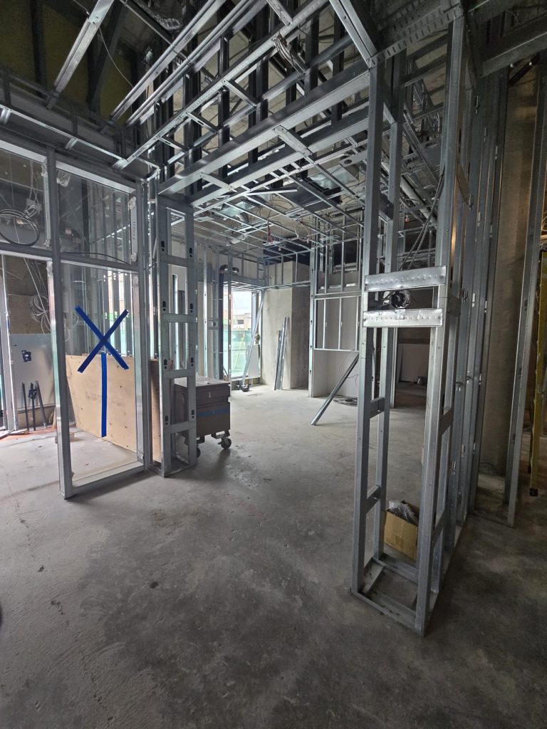 Steel stud partitions and ceiling grid — Rouge Home Development Inc., GTA