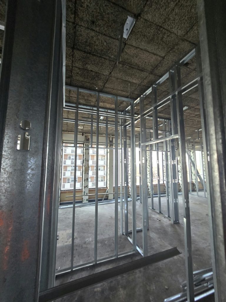 Steel stud framing near windows — Rouge Home Development Inc., GTA