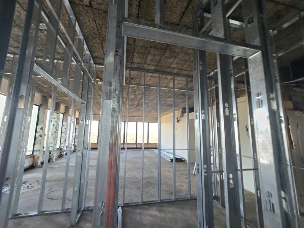 Steel stud partitions, second angle — Rouge Home Development Inc., GTA